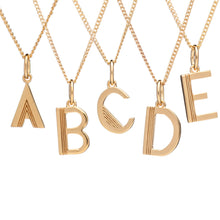 Load image into Gallery viewer, Art Deco Initial Necklace, Gold