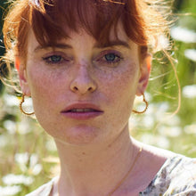 Load image into Gallery viewer, Lace-Edged Heart Hoop Earrings, Sterling Silver