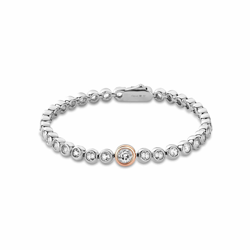 Celebration Tennis Bracelet with Topaz, Sterling Silver & Welsh Gold