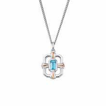 Load image into Gallery viewer, Royal Clogau® Gateways Pendant with Swiss Blue Topaz, Sterling Silver &amp; Welsh Gold

