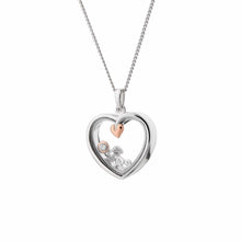Load image into Gallery viewer, Tree of Life® Inner Charm Heart Pendant with Topaz, Sterling Silver &amp; Welsh Gold

