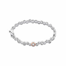 Load image into Gallery viewer, Celebration Bangle with Topaz, Sterling Silver &amp; Welsh Gold

