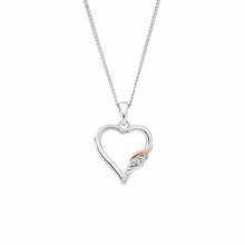 Load image into Gallery viewer, Past Present Future® Heart Pendant with Topaz, Sterling Silver &amp; Welsh Gold
