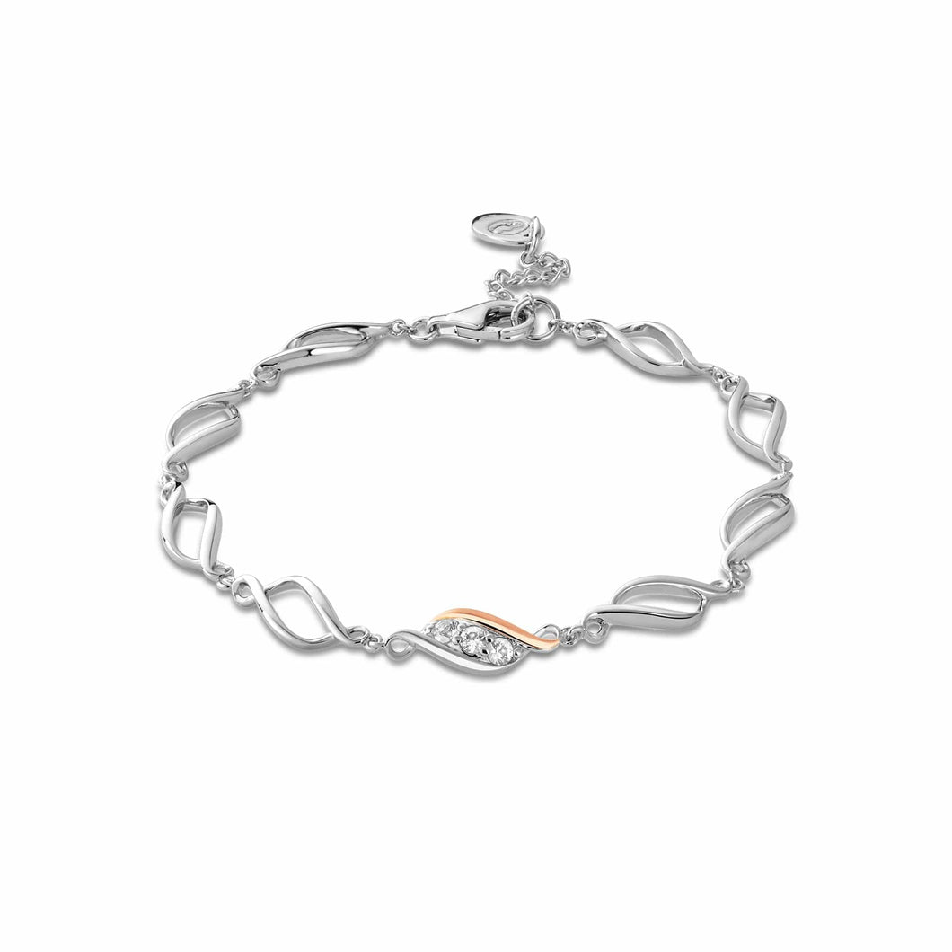 Past Present Future® Multi-Link Bracelet with Topaz, Sterling Silver & Welsh Gold