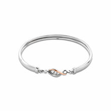 Load image into Gallery viewer, Past Present Future® Bangle with Topaz, Sterling Silver &amp; Welsh Gold
