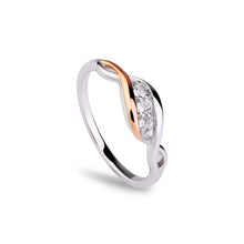 Load image into Gallery viewer, Past Present Future® Ring with Topaz, Sterling Silver &amp; Welsh Gold
