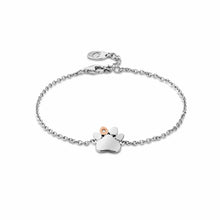Load image into Gallery viewer, Paw Prints Single-Paw Bracelet with Topaz, Sterling Silver &amp; Welsh Gold
