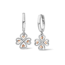 Load image into Gallery viewer, Tree of Life® Heart Drop-Hoop Earrings, Sterling Silver &amp; Welsh Gold
