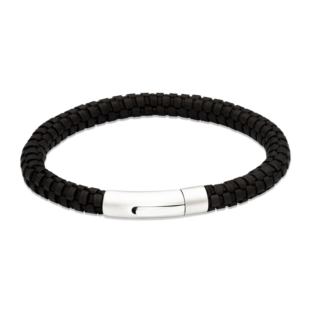 Black Woven Leather Bracelet