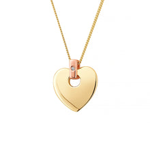 Load image into Gallery viewer, Cariad® Pendant with Diamond, 9ct Yellow Gold &amp; Welsh Gold
