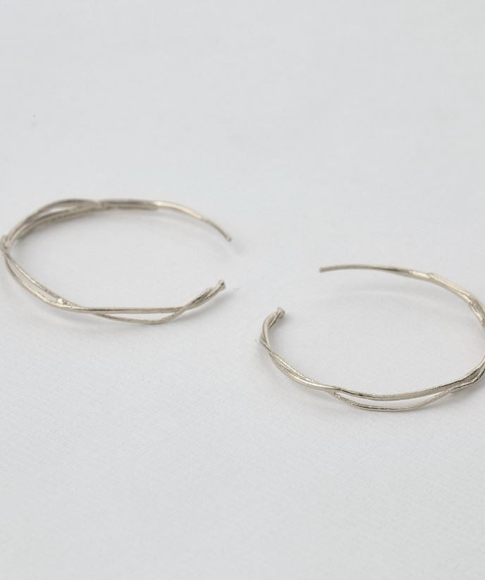 Fine Twist Hoop Earrings, Sterling Silver