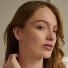 Load image into Gallery viewer, Celebration Drop Chain Earrings with Topaz, Sterling Silver &amp; Welsh Gold
