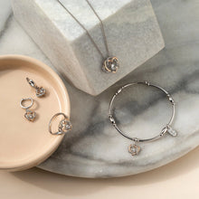 Load image into Gallery viewer, Forever Yours Heart Drop Earrings with Topaz, Sterling Silver &amp; Welsh Gold
