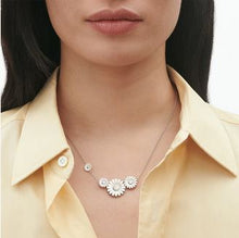 Load image into Gallery viewer, Daisy Four Flower Necklace, Silver &amp; Enamel
