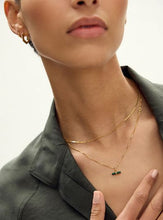 Load image into Gallery viewer, Mini Malachite T-Bar Necklace, Goldplate
