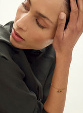 Load image into Gallery viewer, Mini Malachite T-Bar Bracelet, Goldplate
