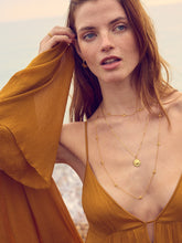 Load image into Gallery viewer, Electric Goddess Deco Sun Necklace, Goldplate
