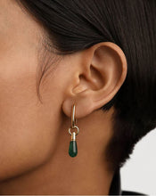Load image into Gallery viewer, Green Aventurine Jupiter Hoops, Goldplate
