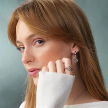 Load image into Gallery viewer, Tree of Life® Heart Drop-Hoop Earrings, Sterling Silver &amp; Welsh Gold
