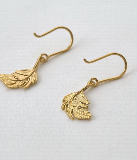 Little Feather Hook Earrings, Goldplate