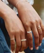 Load image into Gallery viewer, Forget Me Not Flower Trail Stacking Ring, Sterling Silver
