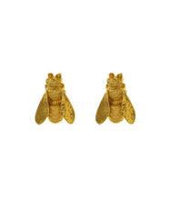 Load image into Gallery viewer, Large Honey Bee Studs, Goldplate
