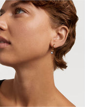 Load image into Gallery viewer, Blue Lily Hoops, Goldplate
