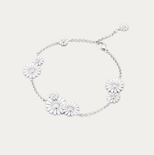 Daisy Bracelet, Sterling Silver & Enamel
