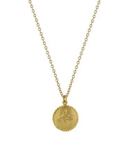 Load image into Gallery viewer, Small Ex-voto Swallow Disc Neklace, Goldplate
