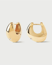 Load image into Gallery viewer, Wave Hoops, Goldplate
