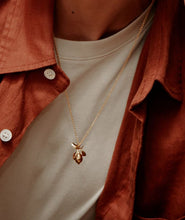 Load image into Gallery viewer, Large Lemon &amp; Leaf Necklace, Goldplate
