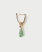Load image into Gallery viewer, Green Aventurine Jupiter Hoops, Goldplate
