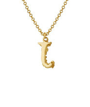 Load image into Gallery viewer, Teeny Tiny Floral Letter &#39;J&#39; Necklace, 18ct Yellow Gold
