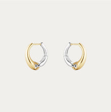 Load image into Gallery viewer, Reflect Earhoop Earrings Large, Sterling Silver &amp; 18ct Yellow Gold
