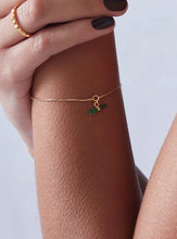 Load image into Gallery viewer, Mini Malachite T-Bar Bracelet, Goldplate
