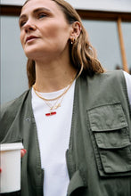 Load image into Gallery viewer, Vitality Carnelian T-Bar Necklace, Gold
