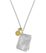 Load image into Gallery viewer, Map and Compass Necklace, Silver &amp; Goldplate
