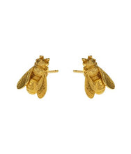 Load image into Gallery viewer, Large Honey Bee Studs, Goldplate
