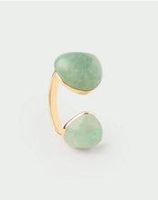 Load image into Gallery viewer, Green Adventurine Gravity Ring, Goldplate
