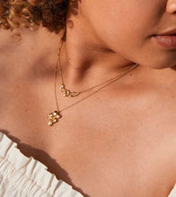 Load image into Gallery viewer, Single Rosette Necklace set with Teardrop Peridot, Sterling Silver
