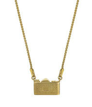 Load image into Gallery viewer, In-line Vintage Camera Necklace, Goldplate
