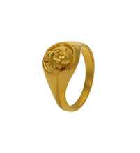 Load image into Gallery viewer, Honey Bee Signet Ring, Goldplate
