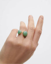 Load image into Gallery viewer, Green Adventurine Gravity Ring, Goldplate
