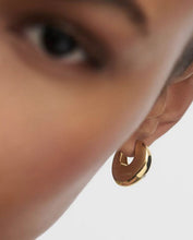 Load image into Gallery viewer, Wave Hoops, Goldplate
