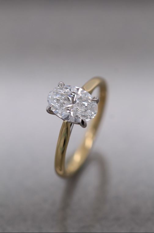 18ct Yellow Gold & Platinum, 1.54ct D VS1 Laboratory Grown Diamond Ring