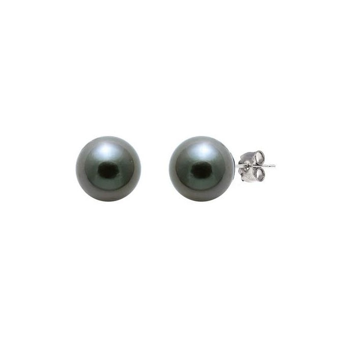 9ct White Gold, Tahitian Pearl Stud Earrings