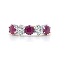 Load image into Gallery viewer, 18ct Yellow &amp; White Gold, 1.65tcw Ruby &amp; Diamond 5-Stone Ring
