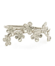 Load image into Gallery viewer, Forget Me Not Flower Trail Stacking Ring, Sterling Silver
