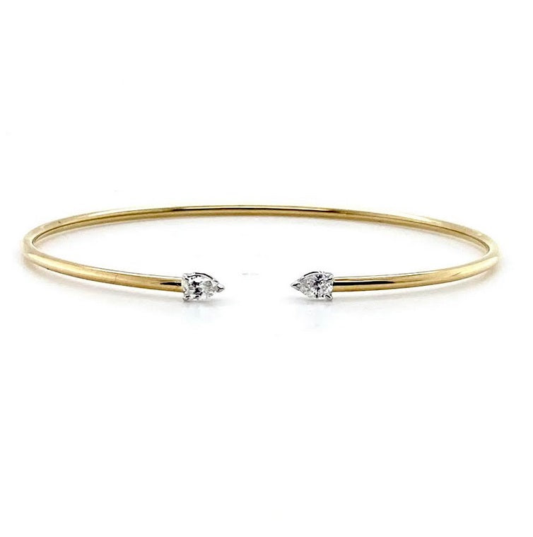 18ct Yellow Gold & 18ct White Gold, 0.25ct Diamond Bangle