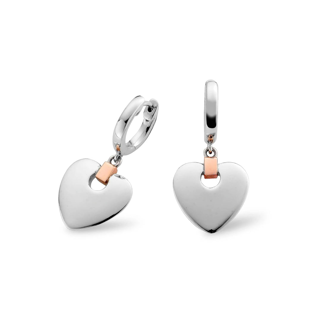 Cariad® Drop Earrings, Sterling Silver & Welsh Gold